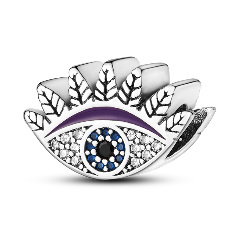 925 Sterling Silver Devil's Eye Pendant Charm for Women Original Silver Bracelet or Necklace KTC132