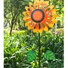 Outdoor Garden Metal Craft Sunflower Insert Windmill Garden Decoration