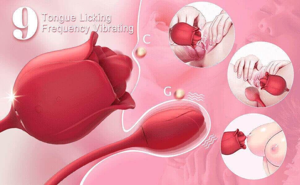 the rose toy for her orgasm · rose toy with tongue · rose vibrator with a egg