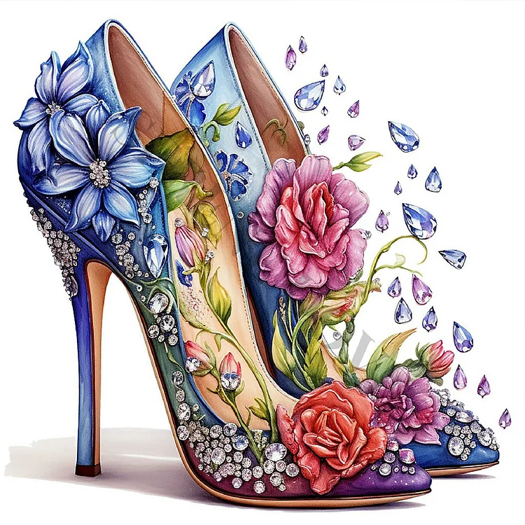 High Heels 40*40CM (Canvas) Full Round Drill Diamond Painting gbfke