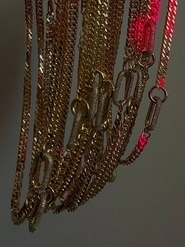 Retro Geometric Titanium Steel Plating Inlay Zircon 18k Gold Plated Necklace