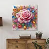 (Pre-Framed)Rose Flower -Special Shape Diamond Painting Kit(25x25cm)