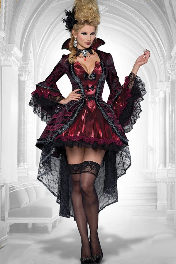 Womens Lace Bow Sexy Halloween Evil Queen Costume Ruby-elleschic