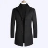 Winter Solid Color Casual Woolen Coat
