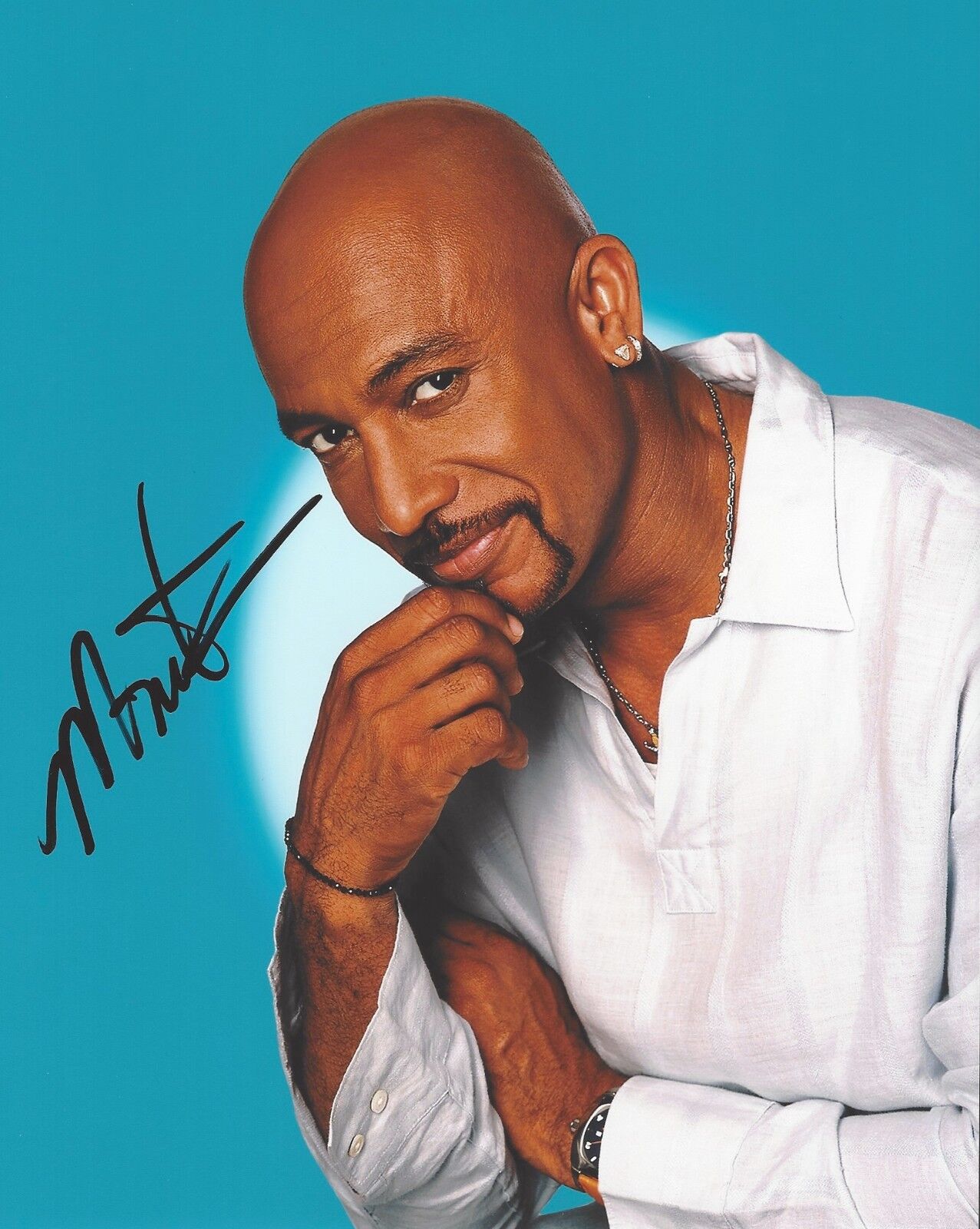 TALK SHOW HOST MONTEL WILLIAMS HAND SIGNED 8X10 INCH Photo Poster painting W/COA C