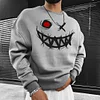 Smiley Print Casual Oversized Men's Sweatshirt by Inlyline