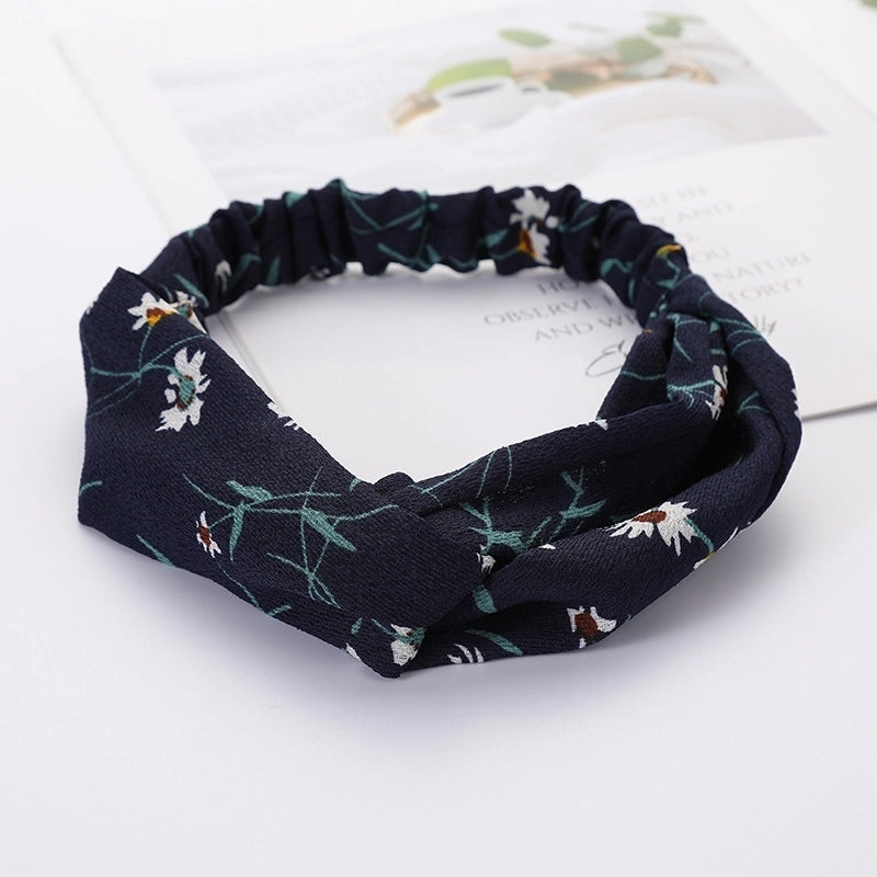Women’s Lady Polka Dots Flower Cloth Hair Band