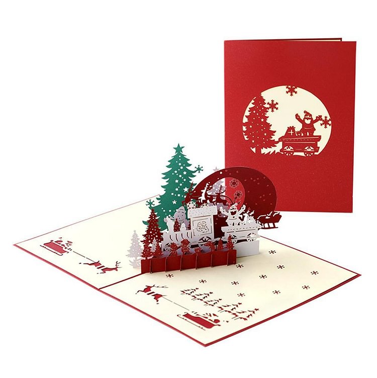 Christmas Tree And Snowman 3D Pop Up Greeting Card