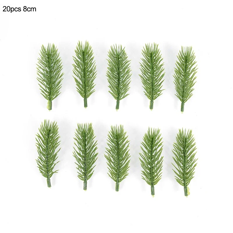 10/20pcs Artificial Pine Branches Needle Fake Plants Christmas Wreath Garland Decorations for Home Xmas Tree Ornament DIY Craft