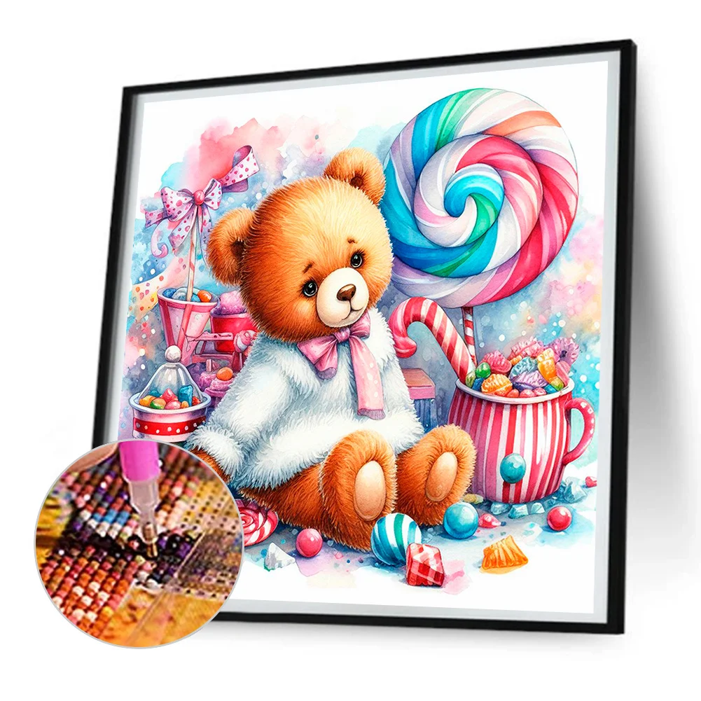 Diamond Painting - Full Round Drill - Candy Bear(Canvas|30*30cm)