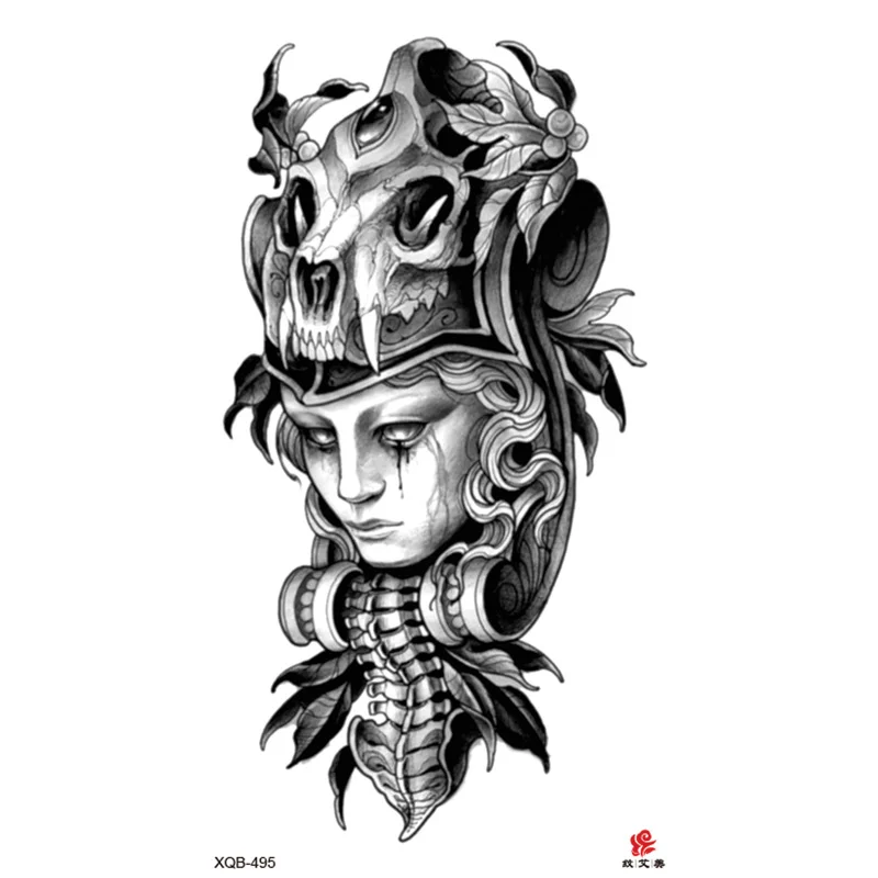 Sdrawing Full-arm Waterproof Tattoo Sticker Symbol Totem Animal Skeleton Small Arm Tattoo Sticker