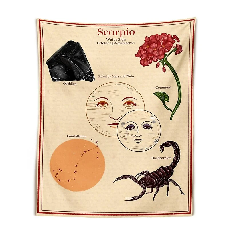 Constellation Tarot Tapestry Boho Tapestry Tarot Card Tapestry Wall Hanging Trippy Divination Beach Mat Sun Moon Wall Decor