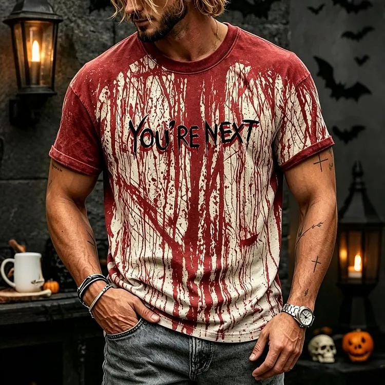 Men's You're Next Blood Halloween Printed T-shirt