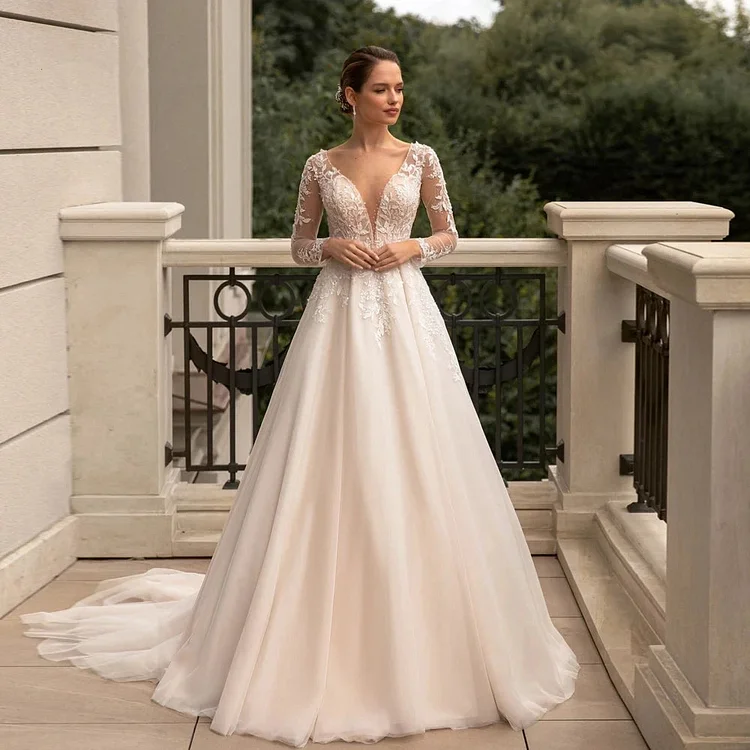 Girlwedding Wedding Dresses Sweetheart Bridal Gowns Back Illusion Tulle Robe Lace Appliques For Formal Party Vestidos De Novia 2024