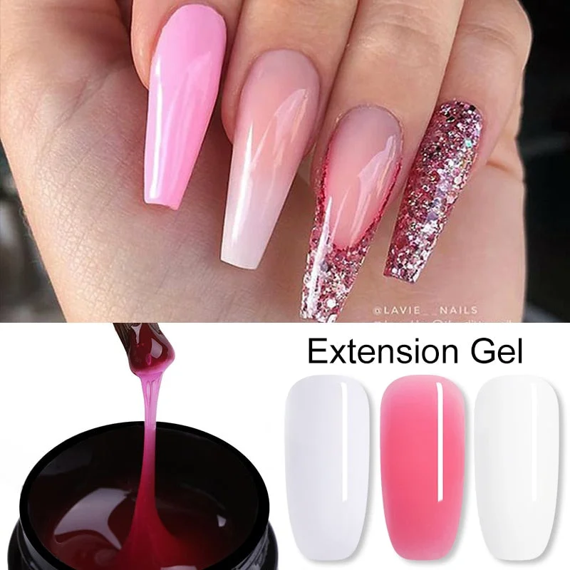 30ml Acrylic Gel For Nail Extension Glue Tips Quick Building UV Gel Repair Broken Finger Prolong Form Manicure Tools-Nail Inspo