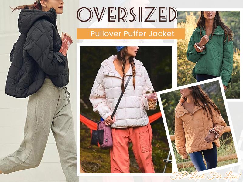 Tanming Women's Oversized Puffer Jacket Quilted Dolman Hoodies Pullover Long Sleeve Lightweight Warm Tops with Big Chest Pocket Tanming Women's Oversized Puffer Jacket Quilted Dolman Hoodies Pullover Long Sleeve Lightweight Warm Tops with Big Chest Pocket