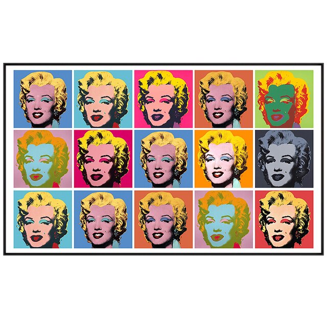 Famous Andy Warhol Marilyn Monroe Colorful Canvas Painting Poster Print Modern Decor Wall Art Picture for Living Room Bedroom