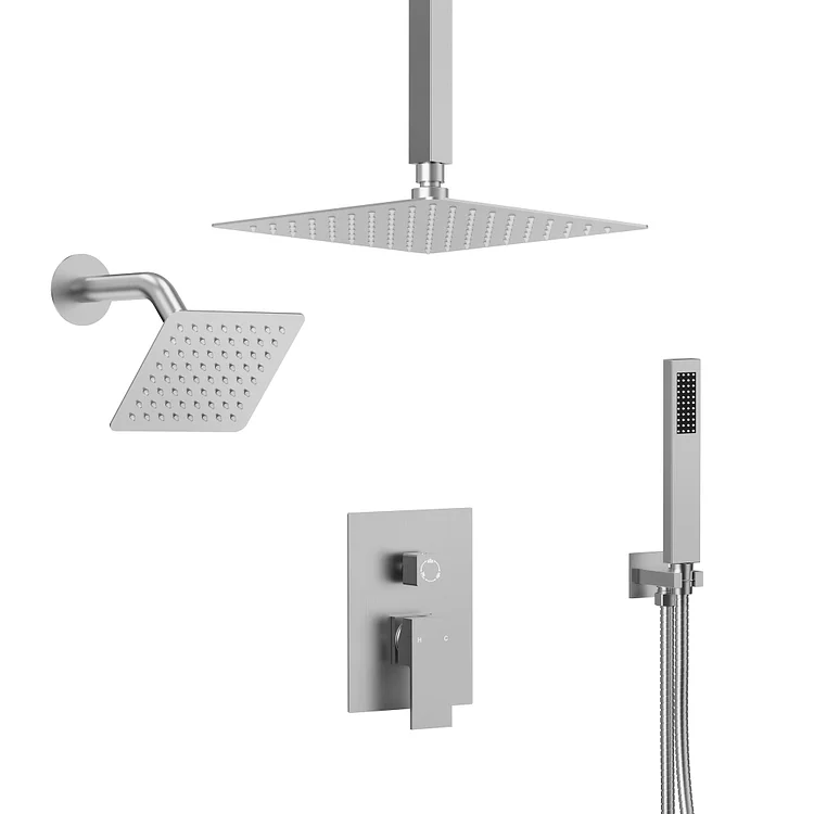 EVERSTEIN Dual Shower Head System with Handheld in Chrome SFS-1060-CH10