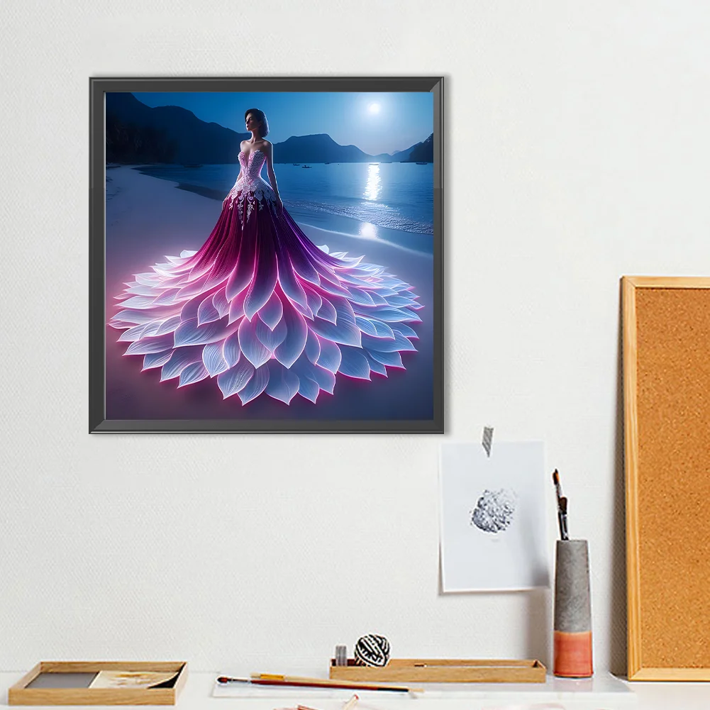 Diamond Painting - Full Round Drill - Gorgeous Skirt Beauty(Canvas|40*40cm)