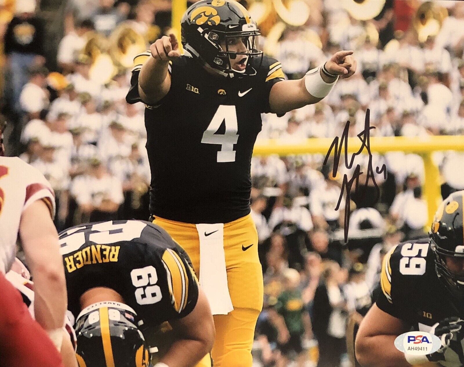 Nate Stanley Signed Autographed Iowa Hawkeyes 8x10 Photo Poster painting Heisman Psa/Dna