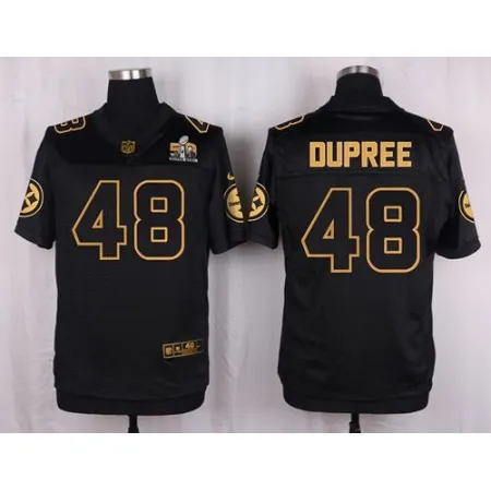 Steelers #48 Bud Dupree Black Men's Stitched NFL Elite Pro Line Gold Collection Jersey