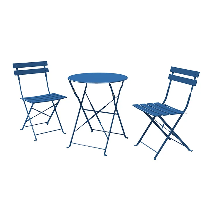 3-Piece Outdoor Steel Foldable Patio Sets 