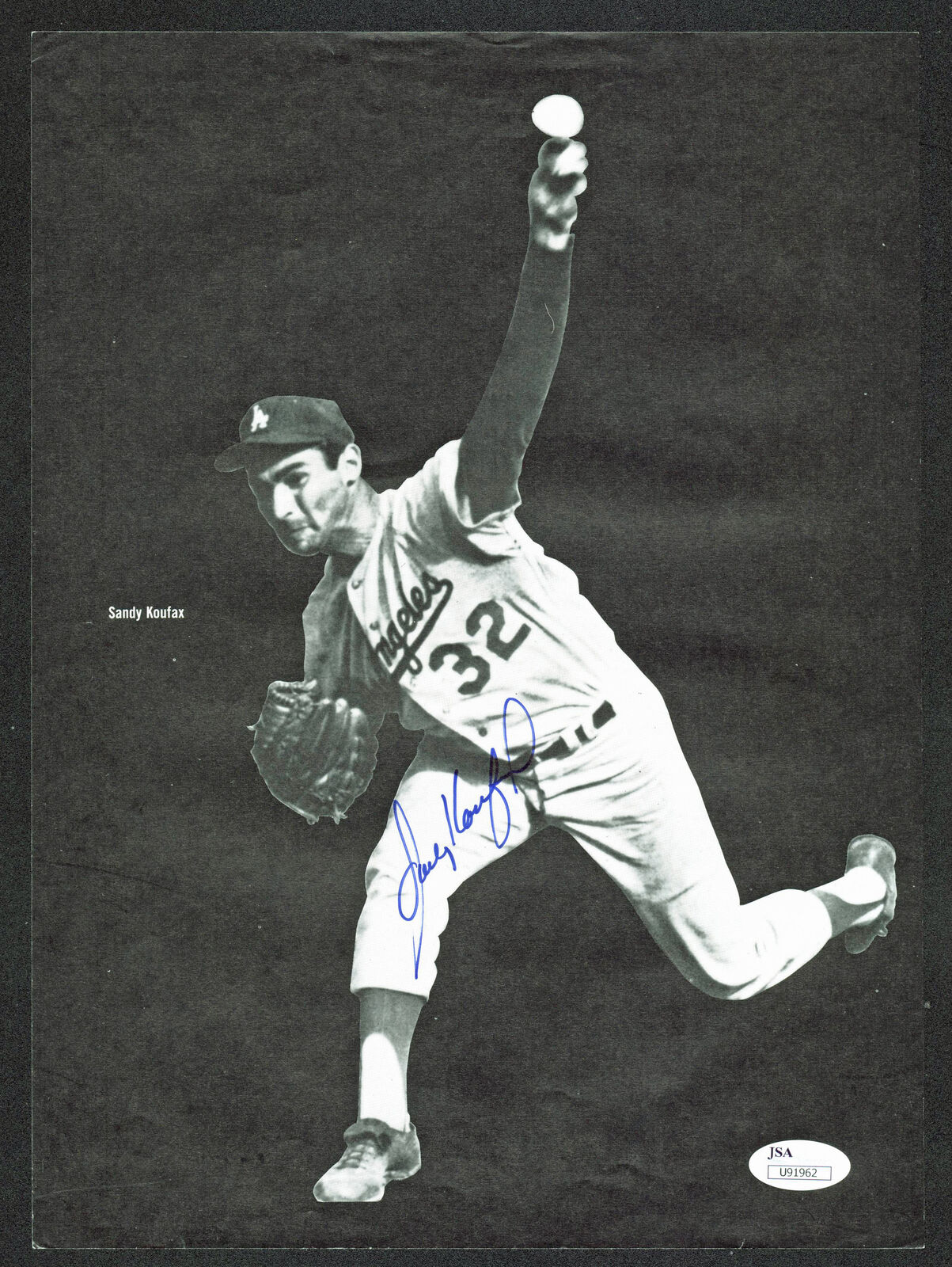 Sandy Koufax & Willie Mays Authentic Signed 8.75x12 Magazine Page JSA #U91962