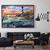 Diamond Painting-DIY Full Round Drill Sea Car Lighthouse