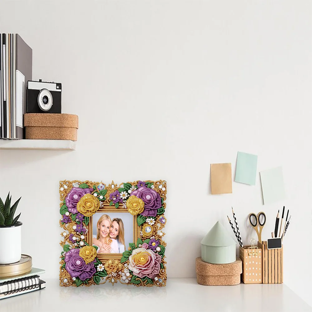 5D DIY Flower Acrylic Special Shape Diamond Painting Picture Frame