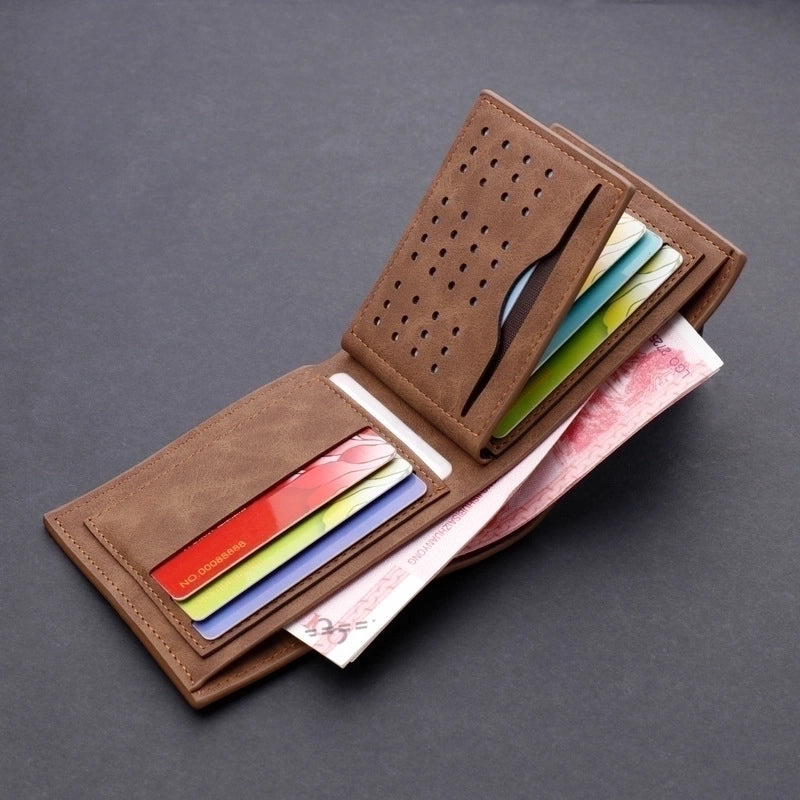 Men’s Solid Color Pu Leather Open Wallets