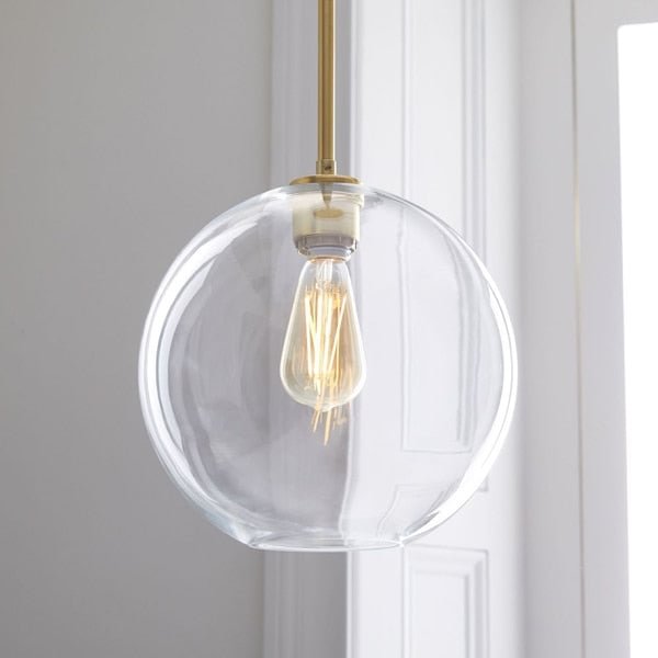 Modern Glass Ball Pendant Light Gradient Color Hanging Lamp Hanglamp Kitchen Light Fixture Dining Living Room Luminaire