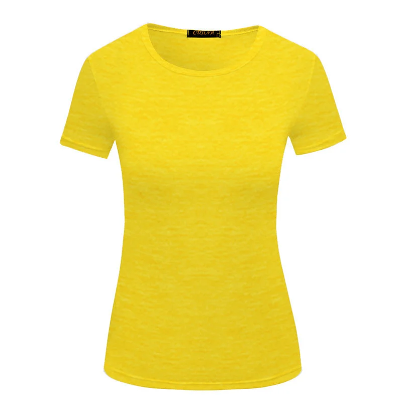 Uveng Women's Solid Color Pullover T-shirt Short Sleeve Wear