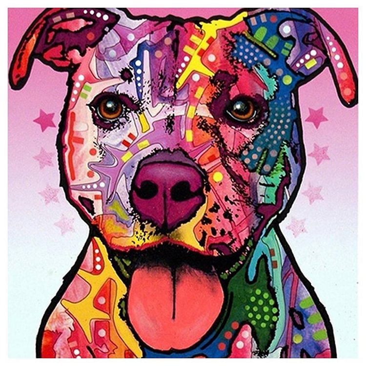 Color Dog - Full Square Drill Diamond Painting - 30x30cm(Canvas)