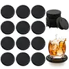 Square Slate Drink Coasters Set with Anti-Scratch Bottom for Home Office Kitchen