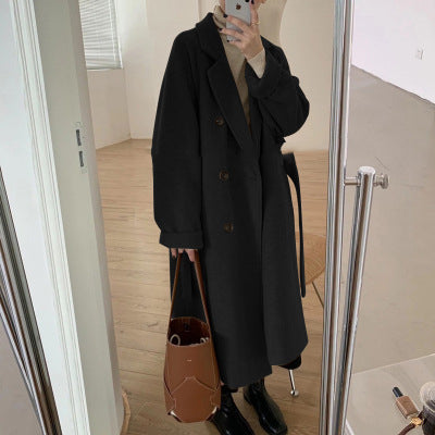 OLCooL Button Front Wool Blend Long Coat olcool