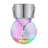 LED Solar Lamp Cracked Glass Ball Hanging Lights Waterproof Garden Decor