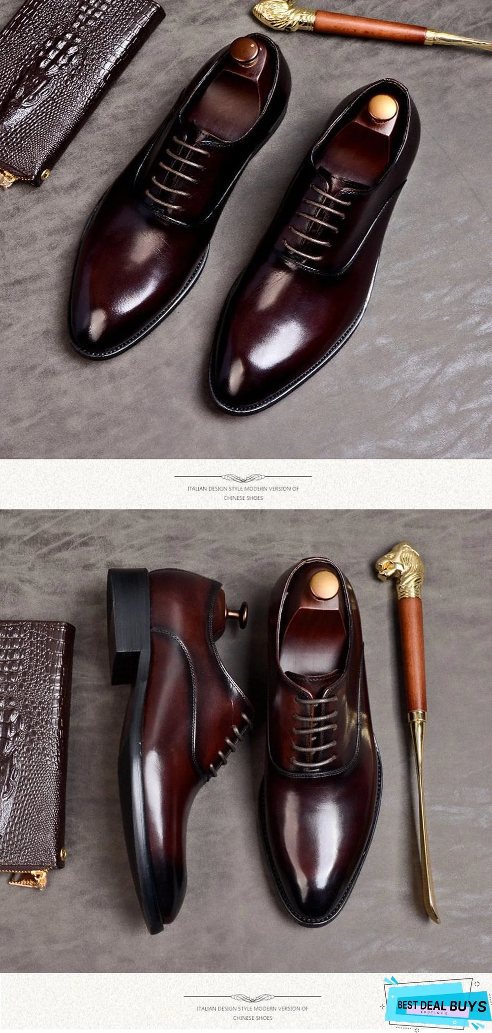Men Formal Shoes Genuine Leather Italian Designer Shoes