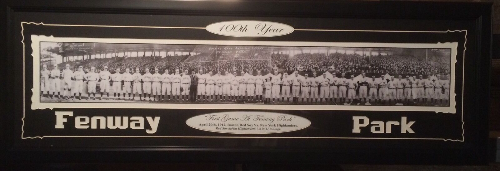 100 Years Of Fenway Park Boston Red Sox Framed Panoramic Photo Poster painting 1912