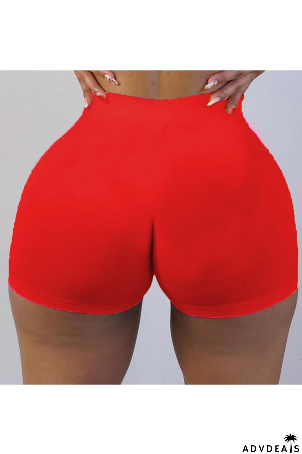 Army Green Elastic Fly High Solid Straight shorts Bottoms