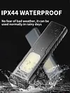 Rechargeable Flashlight with Buzzer Magnetic Work Light Torch for Emergency Use