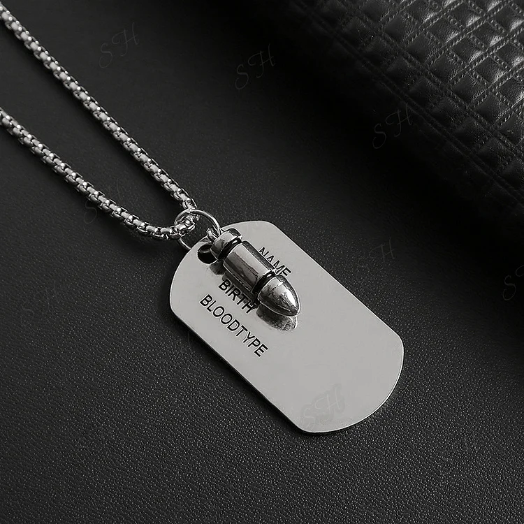 Chain Bullet Army Brand Pendant Long Necklace