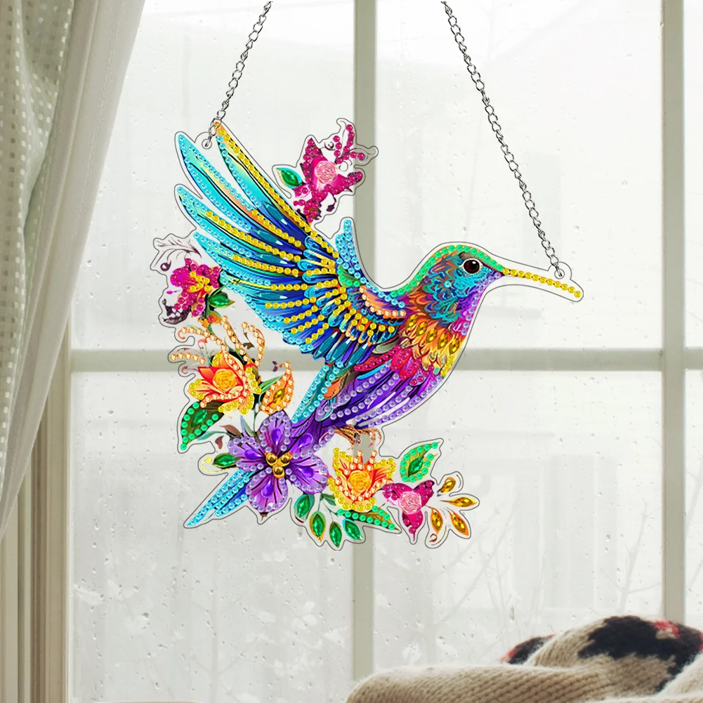 DIY Hummingbird Acrylic 5D DIY Diamond Art Pendant Home Decoration