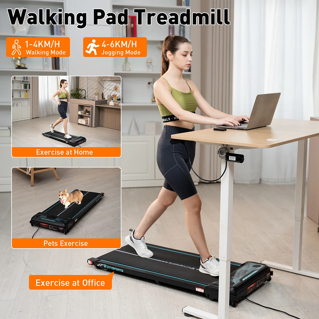 CITYSPORTS Treadmills CS-WP6,Under Desk Treadmill for Home Office,Ultra ...