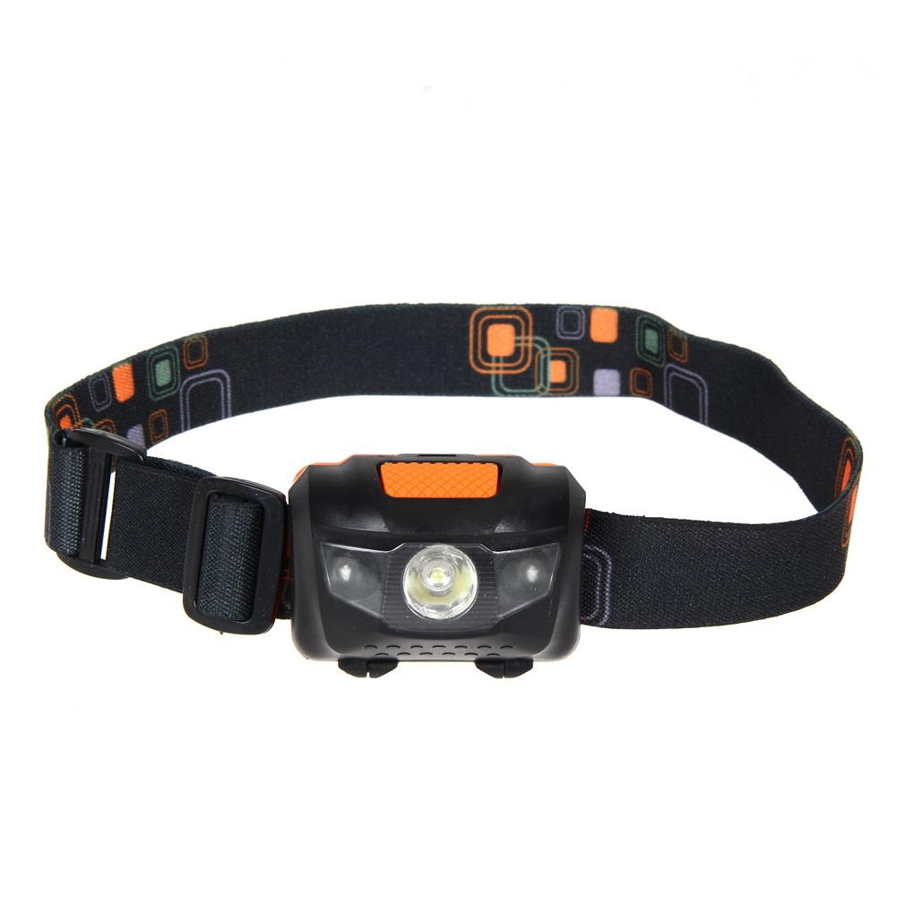 

300LM Mini Super Bright Head R3 + 2 LED 4 mode black green-Head Lamp, Black + orange, 501 Original