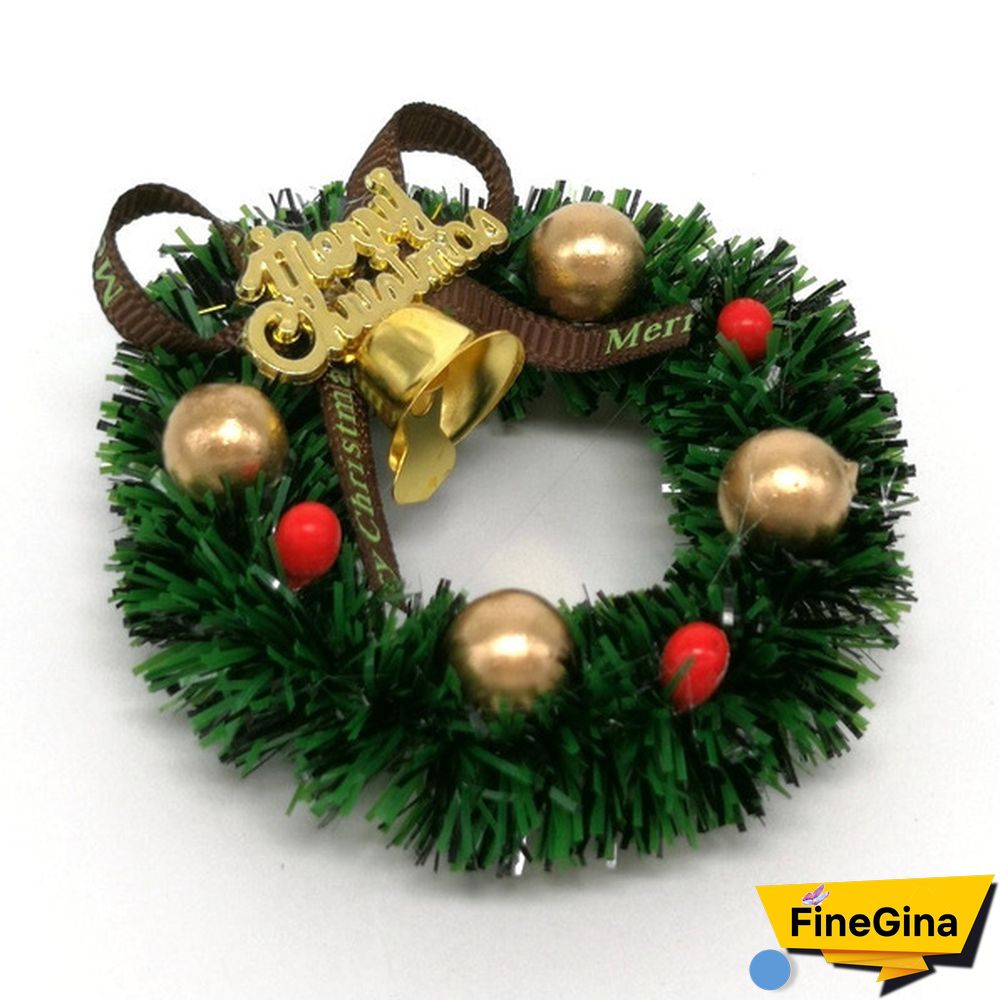 1Pc 1:12 Scale Dollhouse Mini Miniature Christmas Wreath Garland Christmas Ornaments Mini Decoration