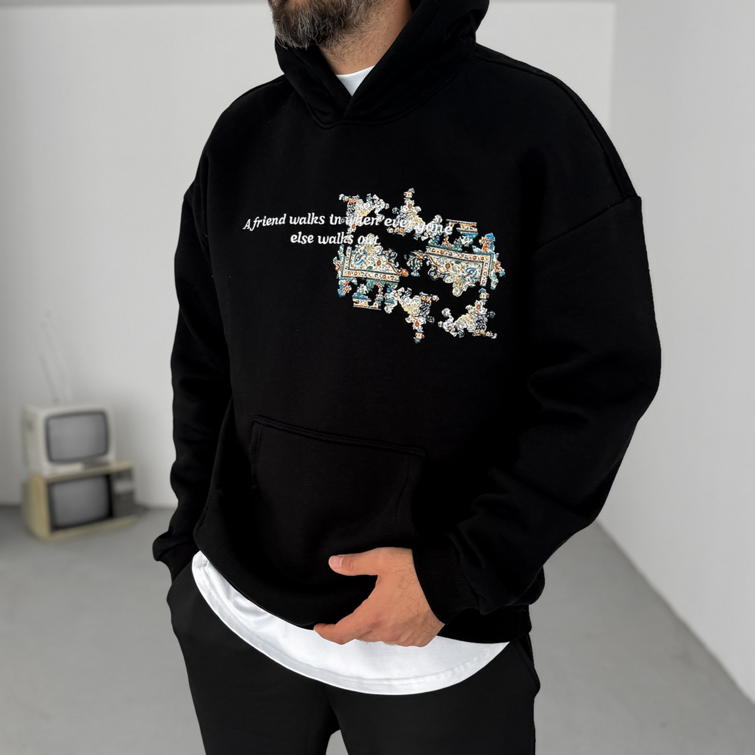 Fashionable Street Ethnic Design Casual Oversized Hoodie