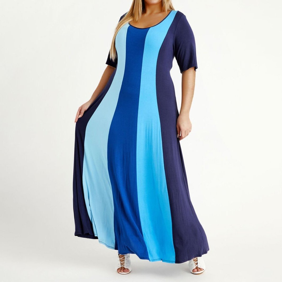  thdmladies Striped Color Dress thedmladies