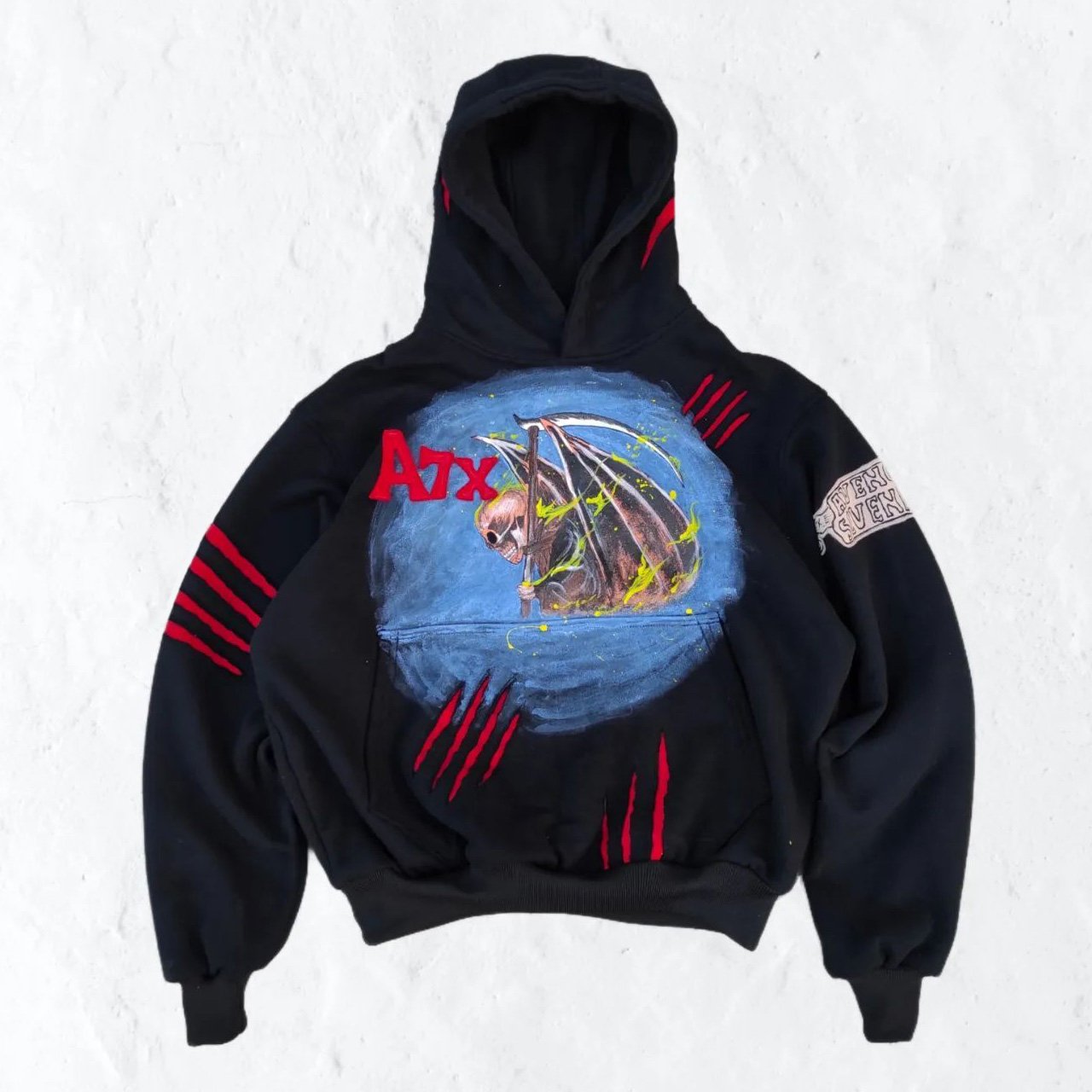 Bat Skull Letter Print Long Sleeve Hoodies