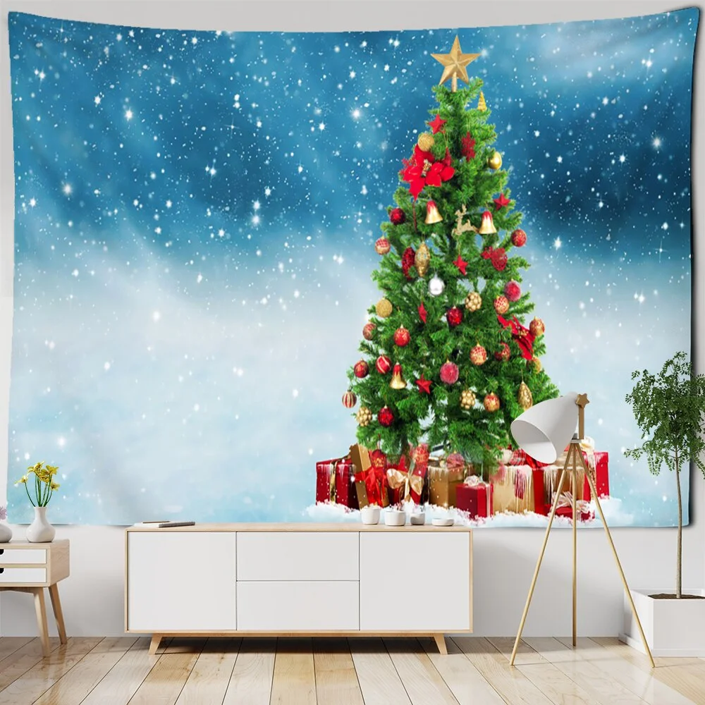Christmas Tree Series Tapestry Wall Hanging Cartoon Kawaii Bohemian Style Aesthetics Room Gift Home Decor