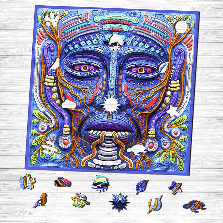 Mayan Statues Wooden Jigsaw Puzzle